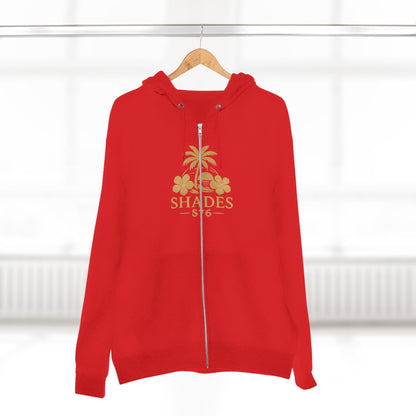 Shades 876 Tropical Zip Hoodie — Gold Palm Tree Beach Design