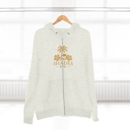 Shades 876 Tropical Zip Hoodie — Gold Palm Tree Beach Design